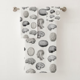 Vintage Brain Anatomy Biology Illustrations Bad Handdoek