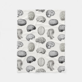 Vintage Brain Anatomy Biology Illustrations Fleece Deken