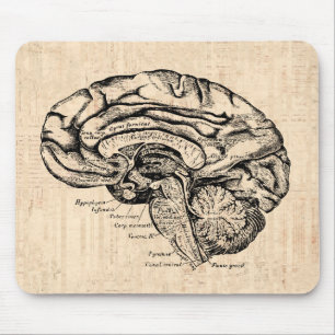 Vintage Brain Artwork Mousepad Muismat
