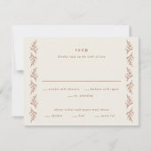 Vintage Branch Boho Bruiloft RSVP Kaartje (Voorkant)
