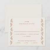 Vintage Branch Boho Bruiloft RSVP Kaartje (Voorkant / Achterkant)