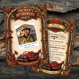 Vintage Brandweer Pensioenfeest Kaart