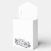 vintage brandweerauto potloodschets brandvman teke bedankdoosjes (Geopend)