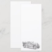vintage brandweerauto potloodschets brandvman teke menu (Voorkant / Achterkant)