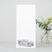 vintage brandweerauto potloodschets brandvman teke menu (Staand voorkant)