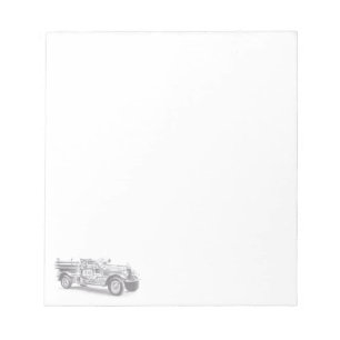 vintage brandweerauto potloodschets brandvman teke notitieblok