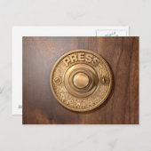 Vintage Brass Doorbell Briefkaart (Voorkant / Achterkant)