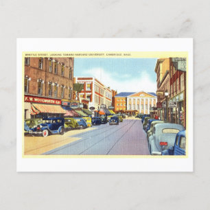Vintage Brattle Street in Cambridge, Massachusetts Briefkaart