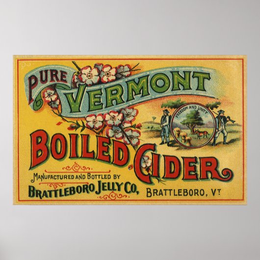Vintage Brattleboro Jelly Boiled Cider Vermont Poster (Voorkant)