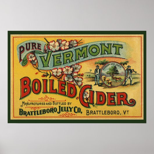Vintage Brattleboro Jelly Boiled Cider Vermont Poster (Voorkant)