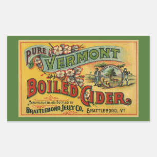 Vintage Brattleboro Jelly Boiled Cider Vermont Rechthoekige Sticker