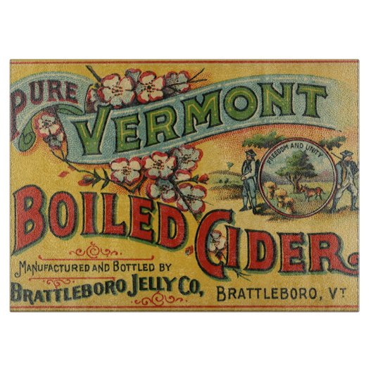 Vintage Brattleboro Jelly Boiled Cider Vermont Snijplank (Voorkant)