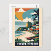Vintage Brazil Tropical Beach Ocean Travel Briefkaart (Voorkant / Achterkant)