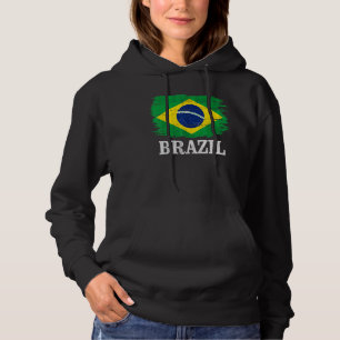 Vintage Braziliaanse vlag voor Braziliaans   Hoodie