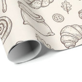 Vintage Breakfast Bakery Seamless Pattern Cadeaupapier (Rol Hoek)