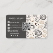 Vintage Breakfast Bakery Seamless Pattern Visitekaartje (Achterkant)