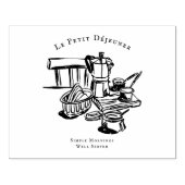 Vintage Breakfast Café Illustration Rubber Stamp Rubberstempel (Afrduk)