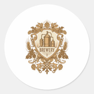 Vintage Brewery Emblem Sticker | Classic Craft Bee