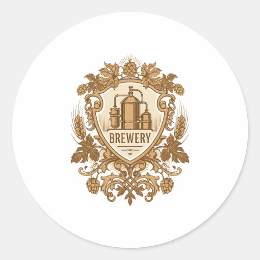 Vintage Brewery Emblem Sticker | Classic Craft Bee (Voorkant)
