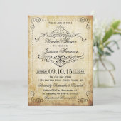   Vintage Bridal Shower Invitations Kaart (Staand voorkant)