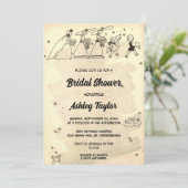 Vintage Bridesmaids Ceremony Retro Vrijgezellenfee Kaart (Staand voorkant)