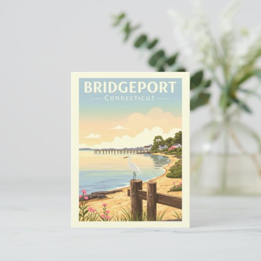 Vintage Bridgeport Connecticut Briefkaart (Staand voorkant)