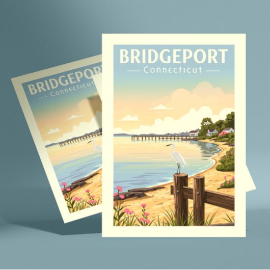 Vintage Bridgeport Connecticut Briefkaart