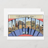 Vintage Briefkaart Baltimore (Voorkant / Achterkant)
