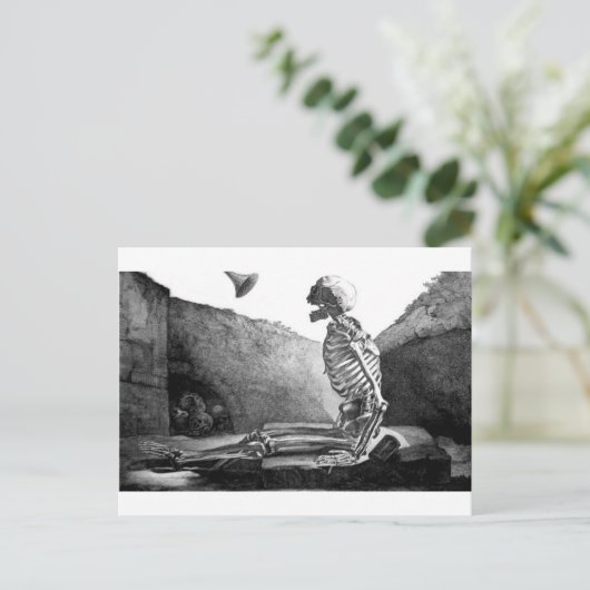 Vintage briefkaart bij uitspraak (Staand voorkant)