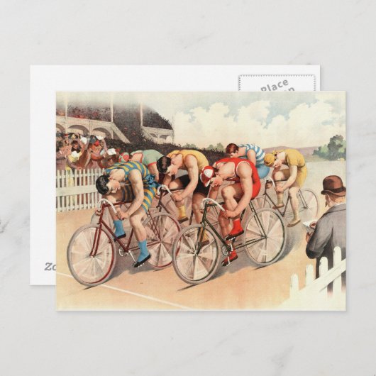 Vintage Briefkaart fietsen (Voorkant / Achterkant)