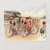 Vintage Briefkaart fietsen (Voorkant)