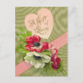 Vintage Briefkaart Floral Valentijn (Voorkant)