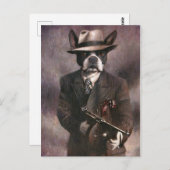 Vintage Briefkaart Gangster Boston Terrier uit 193 (Voorkant / Achterkant)