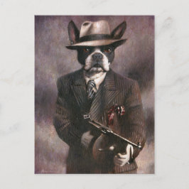 Vintage Briefkaart Gangster Boston Terrier uit 193