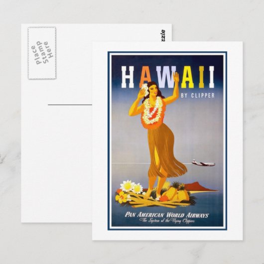 Vintage briefkaart-Hawaii Briefkaart (Voorkant / Achterkant)
