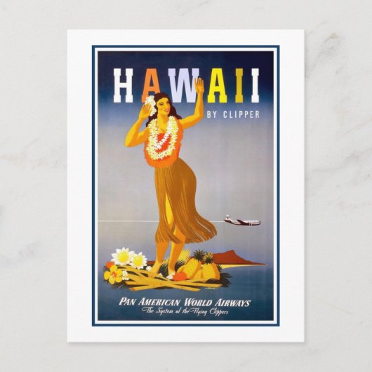 Vintage briefkaart-Hawaii Briefkaart (Voorkant)