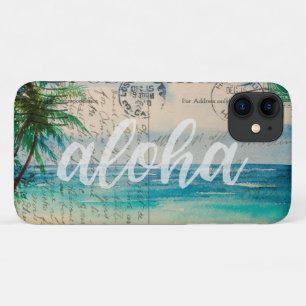 Vintage Briefkaart Hawaiian Palm Trees Case-Mate iPhone Case