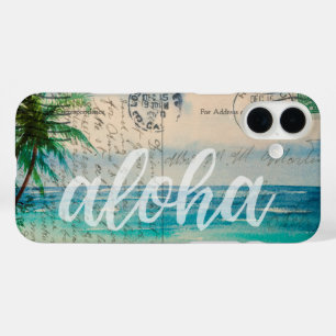 Vintage Briefkaart Hawaiian Palm Trees  iPhone 16 Plus Hoesje