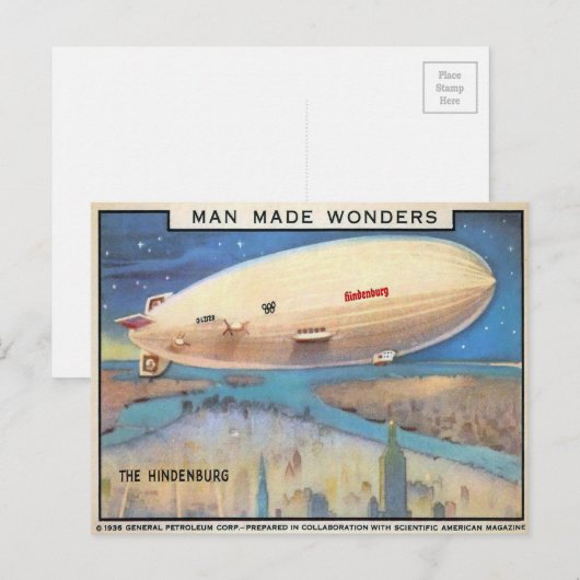 Vintage Briefkaart Hindenburg (Voorkant / Achterkant)