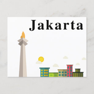 Vintage Briefkaart Jakarta Indonesië