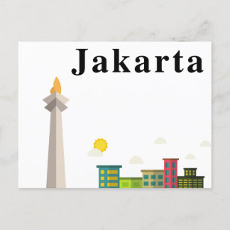 Vintage Briefkaart Jakarta Indonesië