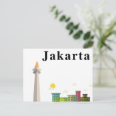 Vintage Briefkaart Jakarta Indonesië (Staand voorkant)