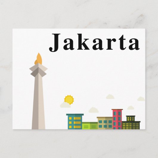 Vintage Briefkaart Jakarta Indonesië (Voorkant)