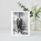 Vintage Briefkaart Man met Alligator (Staand voorkant)