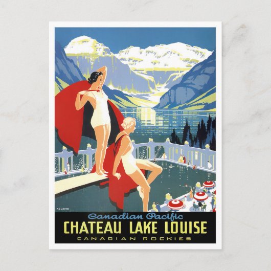 vintage-briefkaart meer Louise Canada Briefkaart (Voorkant)