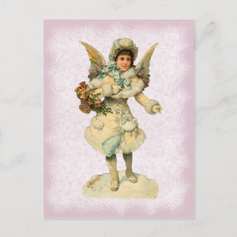 Vintage-Briefkaart met kerstingel Feestdagenkaart