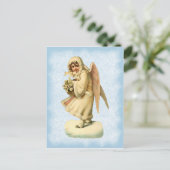 Vintage-Briefkaart met kerstingel Feestdagenkaart (Staand voorkant)