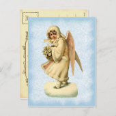 Vintage-Briefkaart met kerstingel Feestdagenkaart (Voorkant / Achterkant)