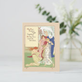 Vintage Briefkaart met vier seizoenen (Staand voorkant)