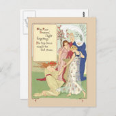 Vintage Briefkaart met vier seizoenen (Voorkant / Achterkant)